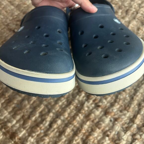 Crocs Crocband Clog Navy White Men\'s 13 Slip On Comfort Sandals EUC main image 7